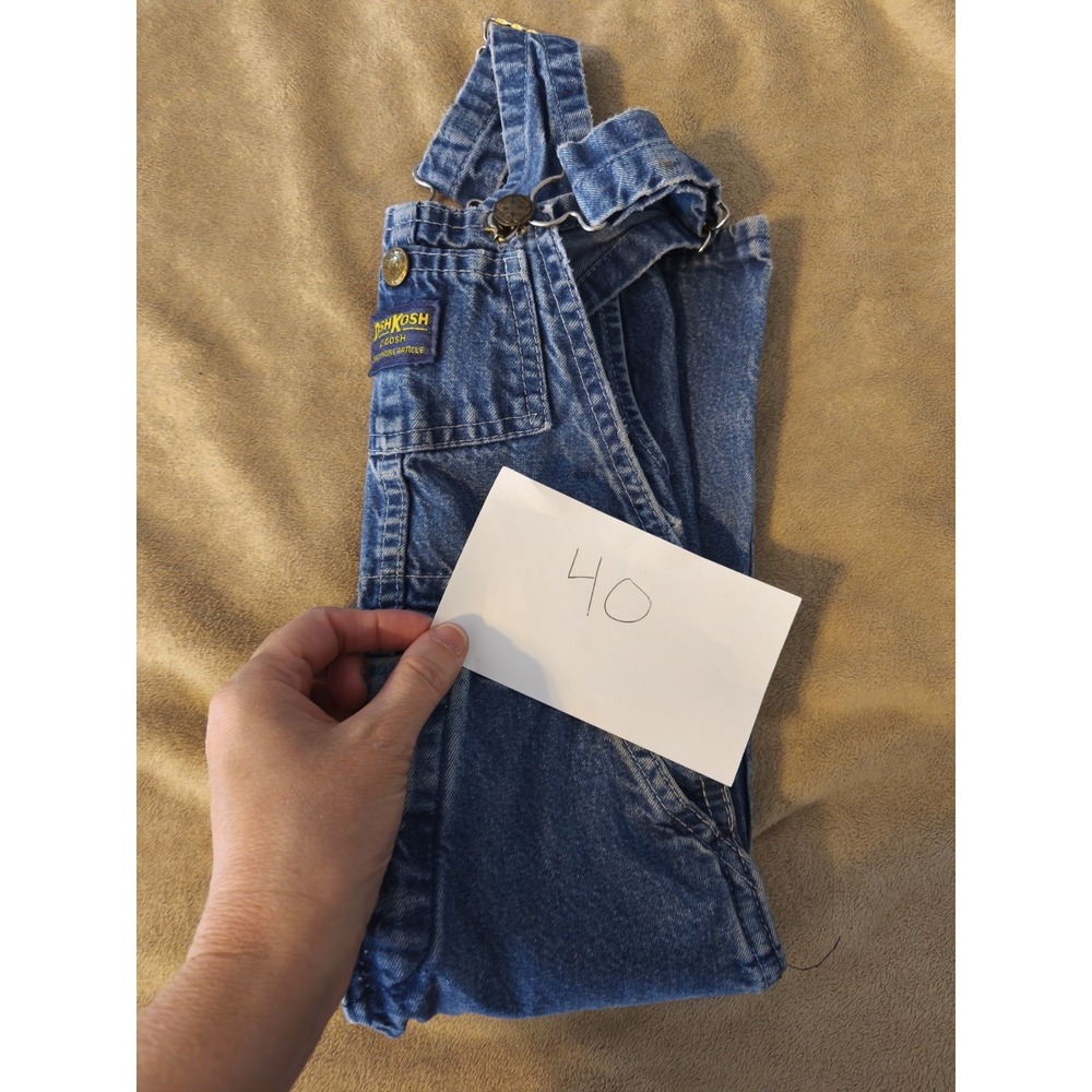 Vintage OshKosh Bgosh Denim Overalls Made in USA Vestbak Blue Cotton Size 4T - Picture 7 of 7
